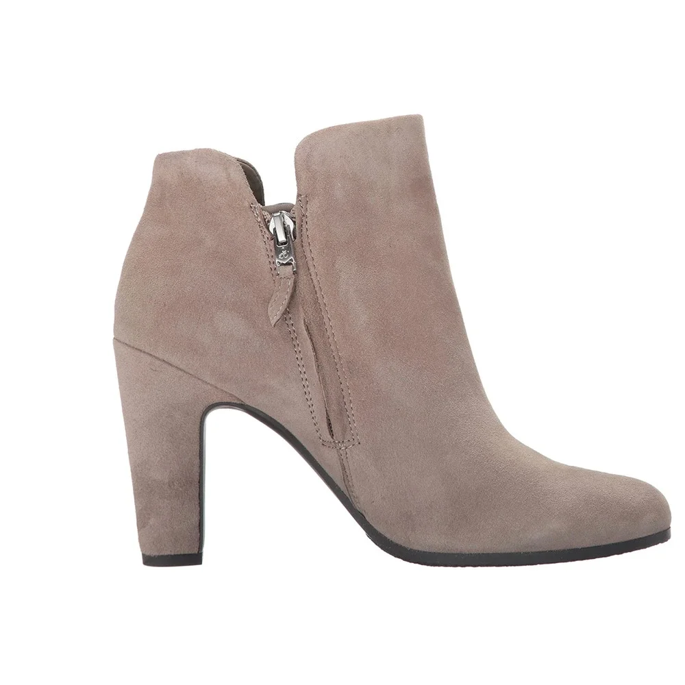 NWT Sam Edelman Shelby Suede Ankle Boots 11 Tan Putty Beige Booties Heeled